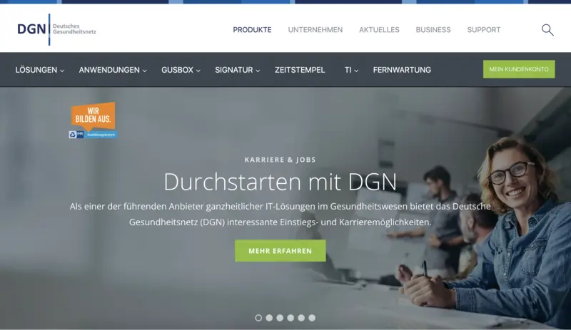 Screenshot of Deutsches Gesundheitsnetz website